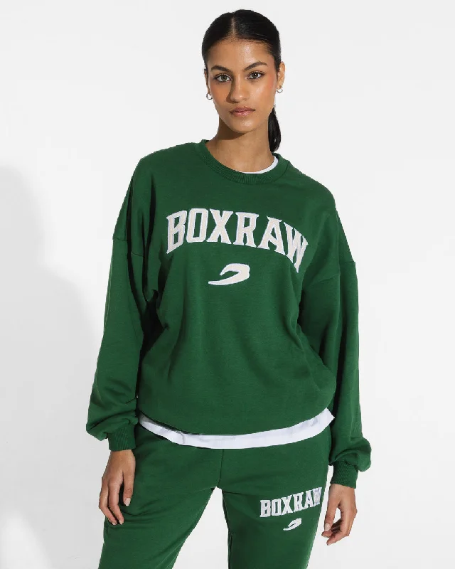 East Street Sweatshirt - Green Hoodie with Zipper Placket Modern Functional