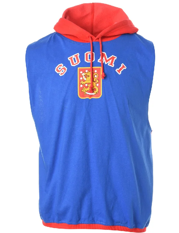 Label Sleeveless Tyler Hooded Sweatshirt Hoodie with Hem Detail Decorative Unique