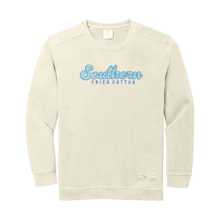 Southern Fried Cotton Coastal Southern Comfy Crew Sweatshirt Hoodie with Hem Frayed Vintage Worn Southern Fried Cotton Coastal Southern Comfy Crew Sweatshirt Hoodie with Hem Frayed Vintage Worn