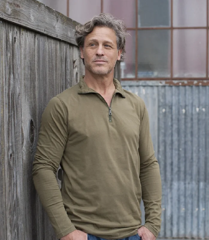 Cotton Quarter Zip Pullover Solo Sleeve Pullover