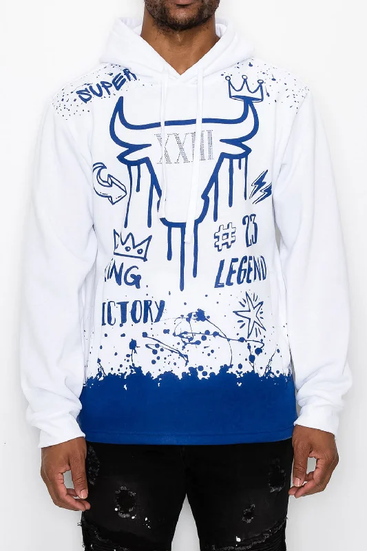 23 Legend Graffiti Pullover Hoodie Short Sleeve Top
