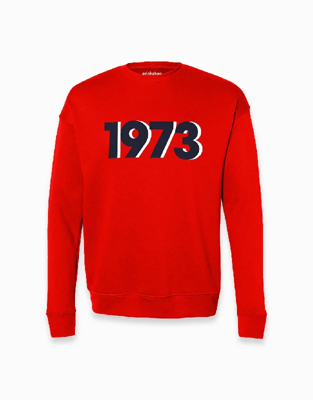 1973 Retro Sweatshirt Hoodie with Embroidery Detailed Premium