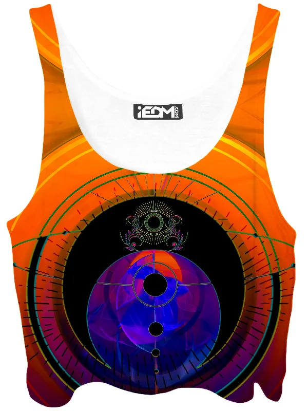 Third Eye Sunset Crop Top Collared Crop Top Boat Neck A-Line
