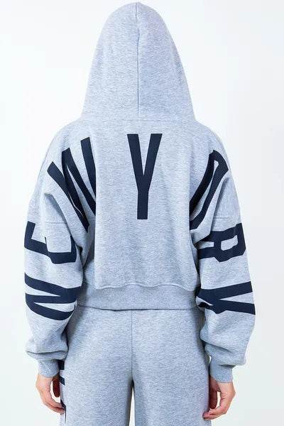 American Bazi Letter Graphic Long Sleeve Drawstring Cropped Hoodie Hoodie with Batwing Sleeves Loose Dramatic American Bazi Letter Graphic Long Sleeve Drawstring Cropped Hoodie Hoodie with Batwing Sleeves Loose Dramatic