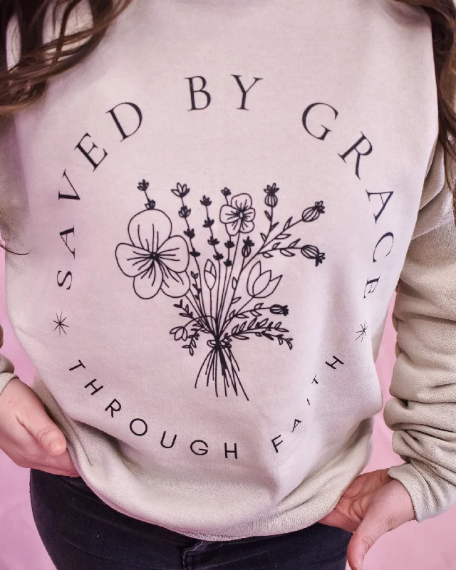 Saved By Grace Graphic Pullover Open Front Cardigan