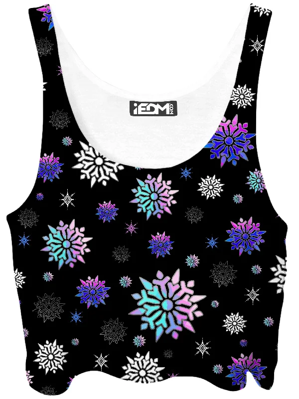 Festive Night Sky Crop Top Polka Dot Checkered Tartan