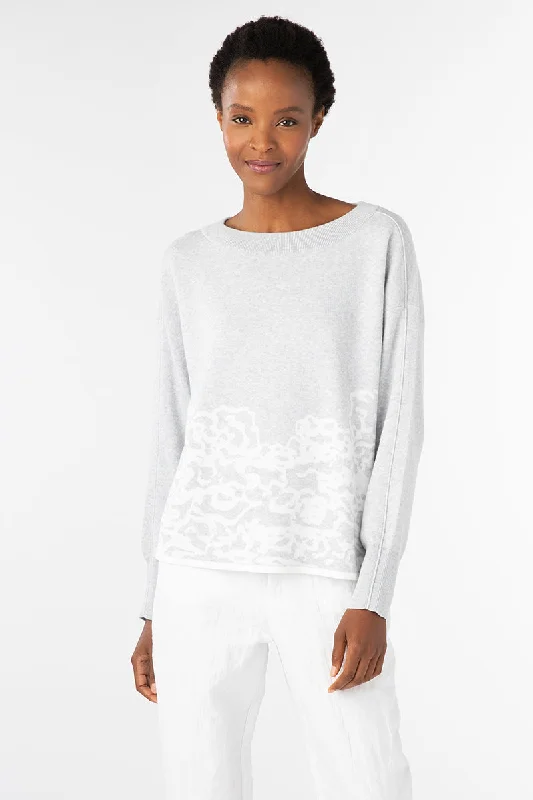 Kinross Cashmere Swirl Pullover Notched Neck Pullover