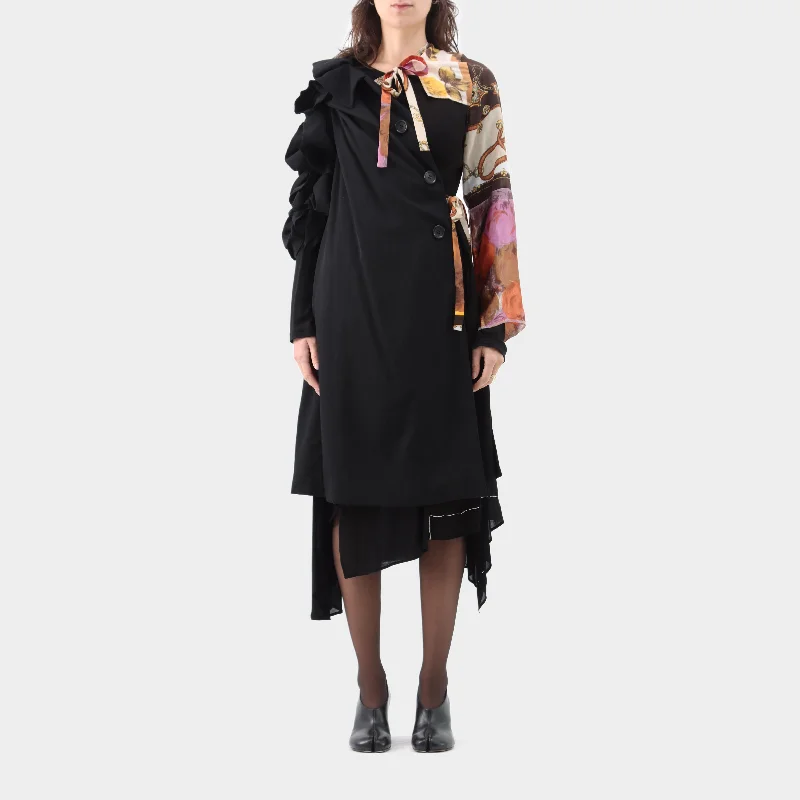 Comme des Garçons Ruffle Recycled Scarf Half Coat Cape Coat Herringbone Coat Tweed Coat Comme des Garçons Ruffle Recycled Scarf Half Coat Cape Coat Herringbone Coat Tweed Coat