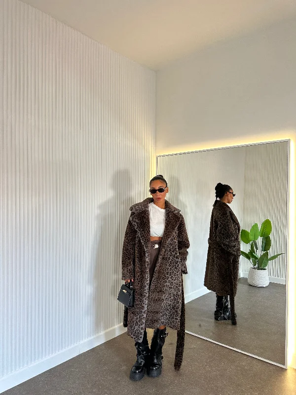 Coat animalier by Lumina Knit Woven Fleece