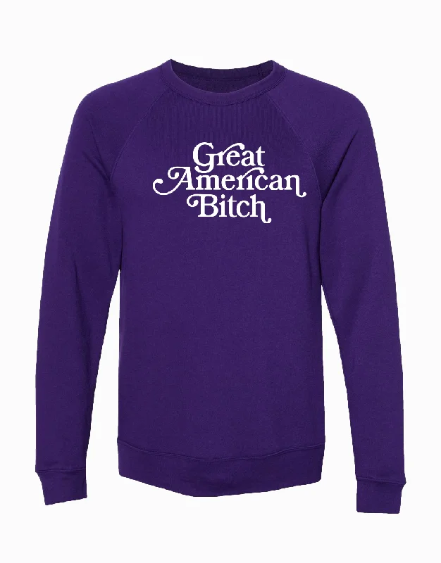 Great American Bitch Sweatshirt Hoodie with Ribbed Cuffs Snug Fit Comfort