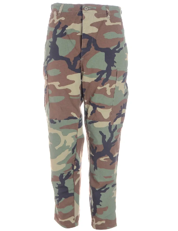 Label Cropped Jacob Tapered Army Trousers Trousers Yoga Stretchy