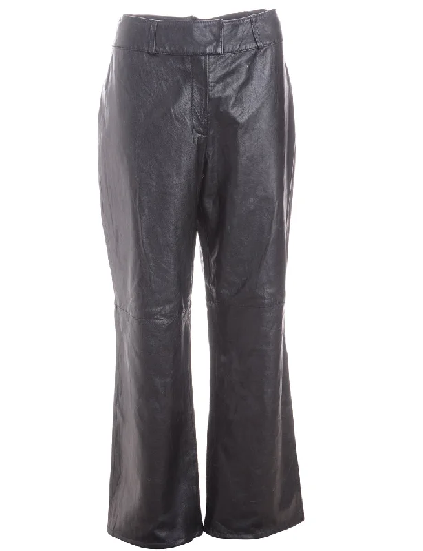 Label Bella Leather Cropped Trouser Trousers Denim Distressed