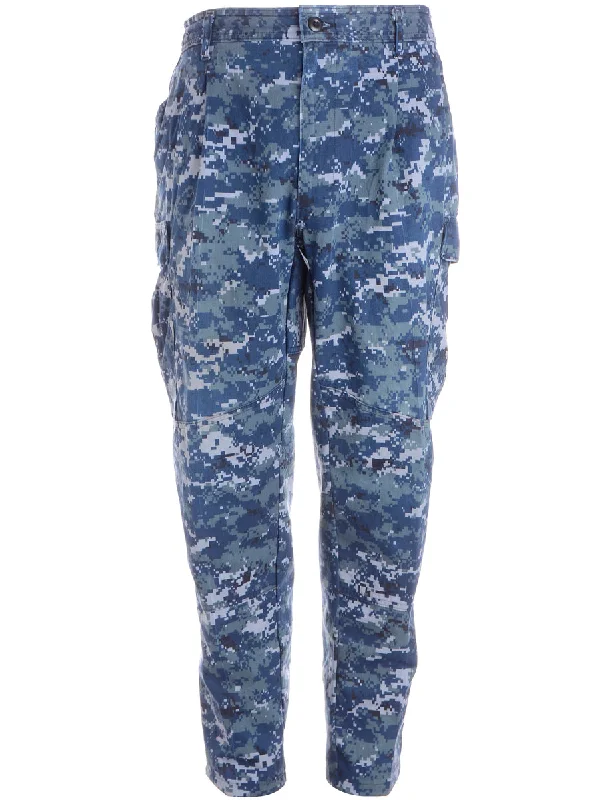 Label Jacob Tapered Army Trousers Trousers Solid Black