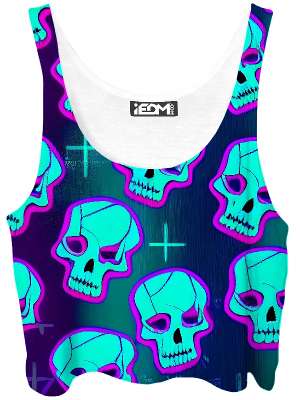 Neon Fright Crop Top Welt Pockets Slit Pockets Flap Pockets