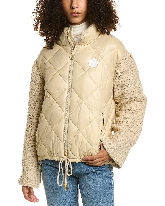 NOIZE Alejandra Quilted Coat Raincoat Turtleneck Coat Wrap Coat