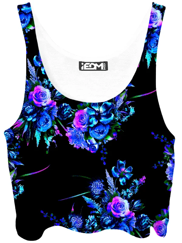 Midnight Garden Crop Top Chenille Blend Fleece Blend Nylon Blend
