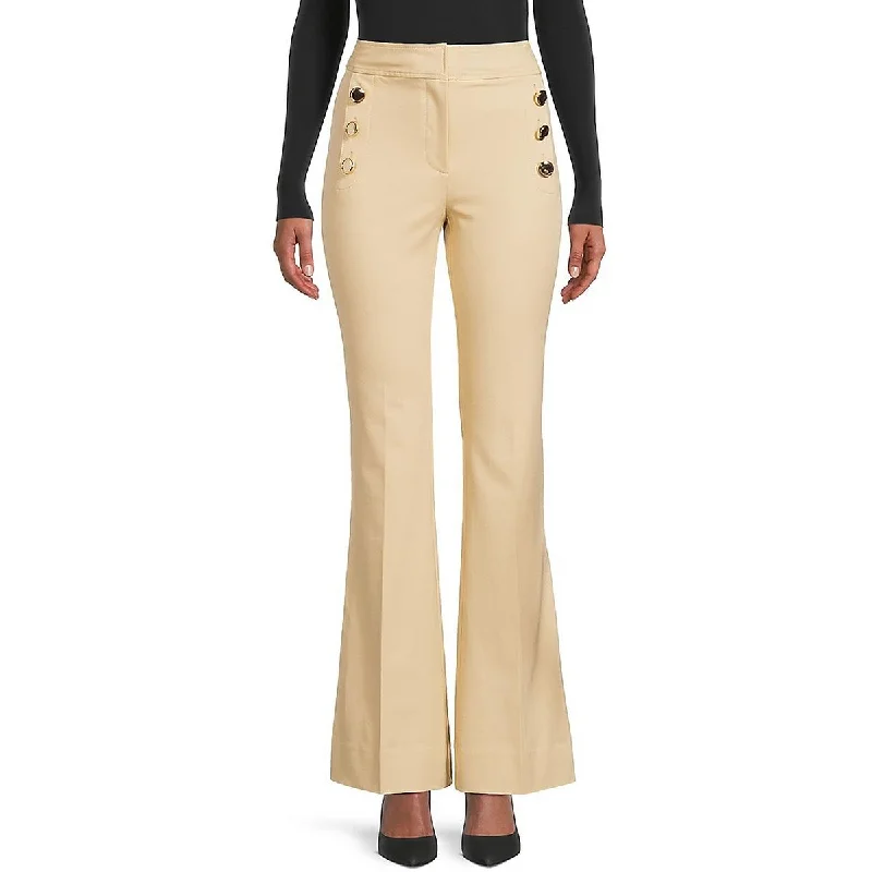 Derek Lam 10 Crosby Womens Robyn Embellished Cotton Stretch Trouser Pants Trousers Ceremony Elegant