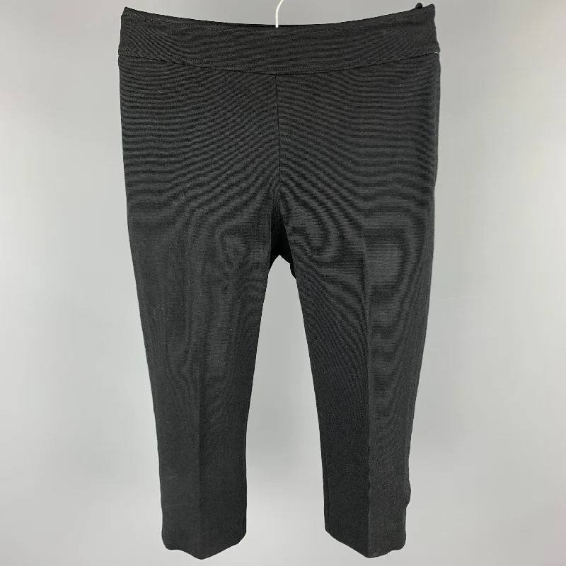 PAUL SMITH Size 4 Black Jersey Cropped Leggings Trendy Cut-Out Activewear Leggings