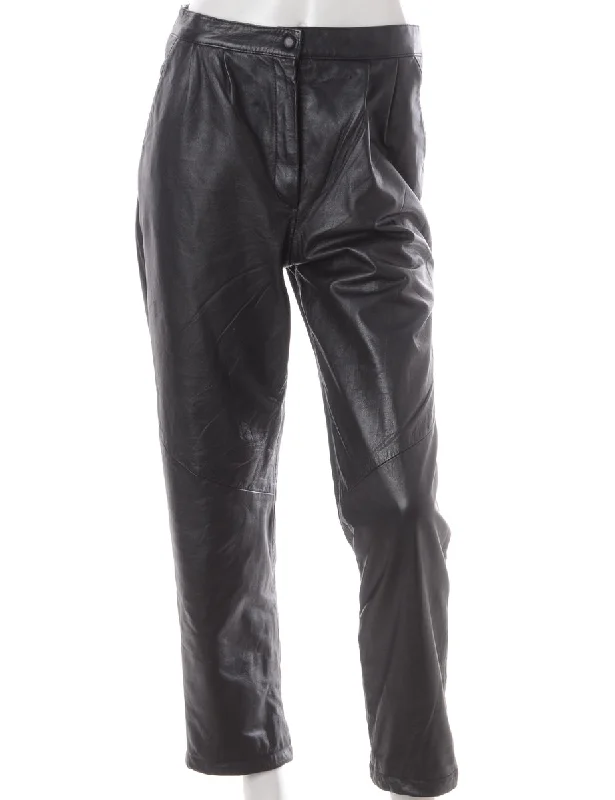 Label Bella Leather Cropped Trouser Trousers Cargo Utility