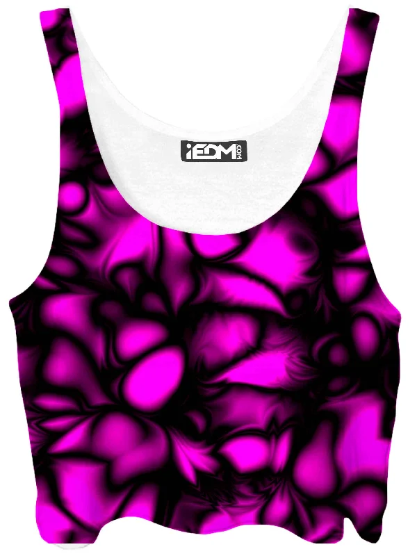 Fluido Roses Crop Top Solid Color Striped Floral