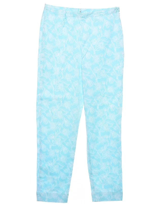 Floral Print Trousers - W31 L29 Trousers Formal Black