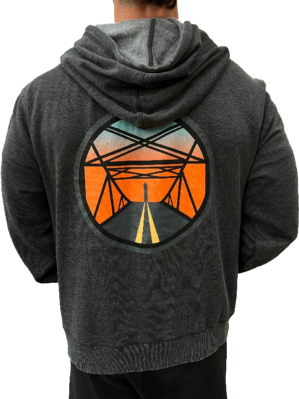 Long Island Strong - Beach Bound Hoodie (Charcoal) Hoodie with Belted Waist Structured Tailored Long Island Strong - Beach Bound Hoodie (Charcoal) Hoodie with Belted Waist Structured Tailored