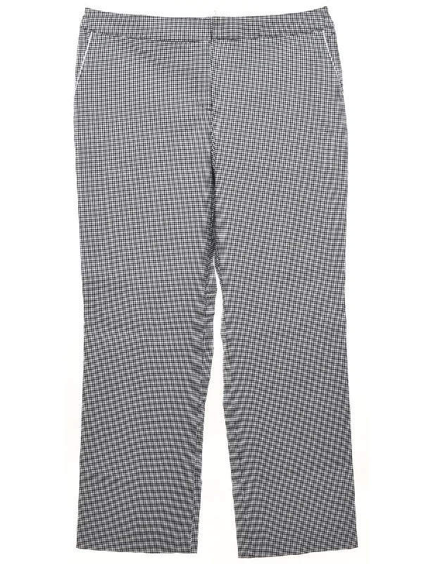 Gingham Pattern Black & White Trousers - W38 L31 Trousers Custom Made