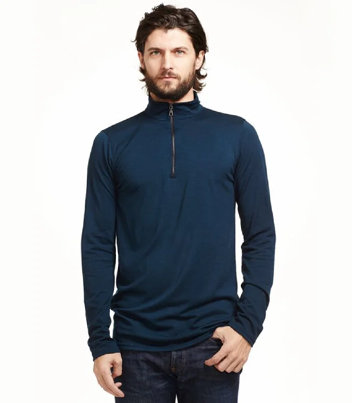 Wool Quarter Zip Pullover Slim Sleeve Pullover