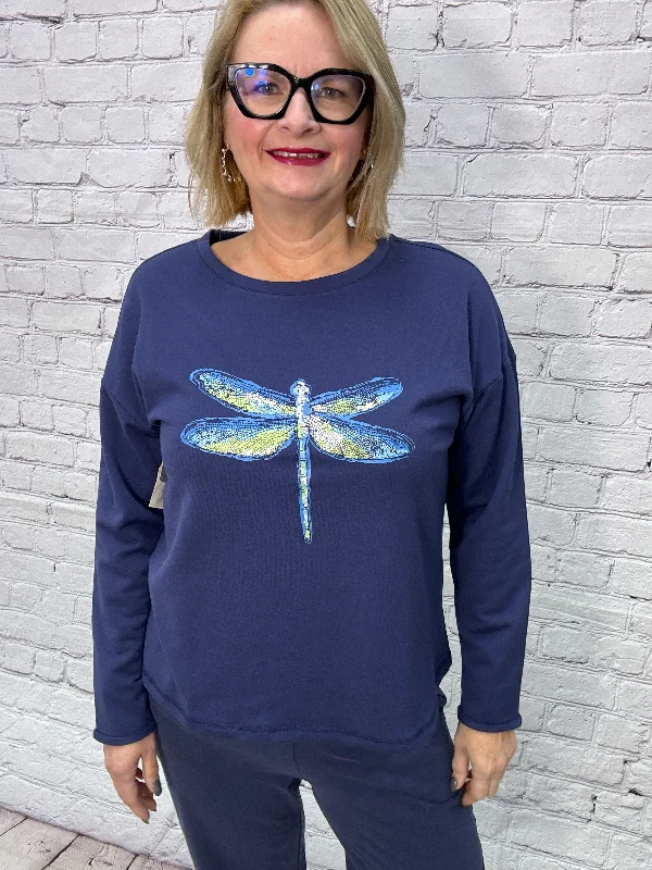 Escape by Habitat Dragonfly Pullover Sweatshirt E44301-Navy Seamless Knit Pullover
