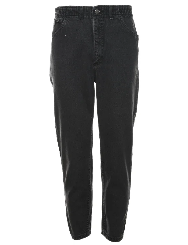 Lee Black Denim Trousers - W30 L27 Trousers Flared Retro