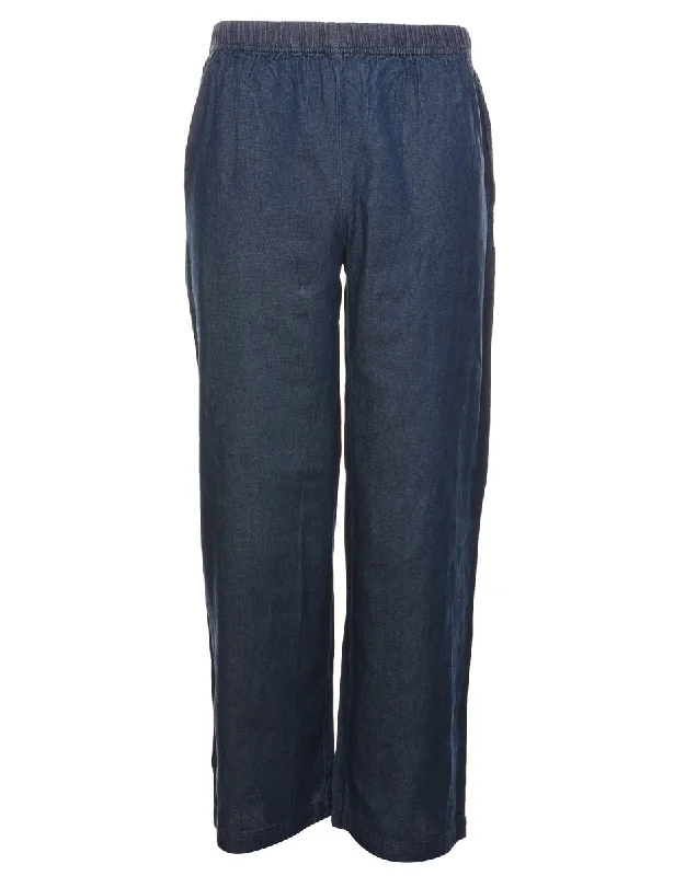 Dark Wash Wide Leg Denim Trousers - W26 L30 Trousers Favorite Customer