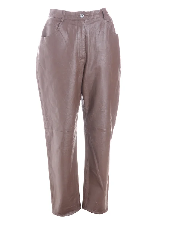 Label Bella Leather Cropped Trouser Trousers Fleece Cozy