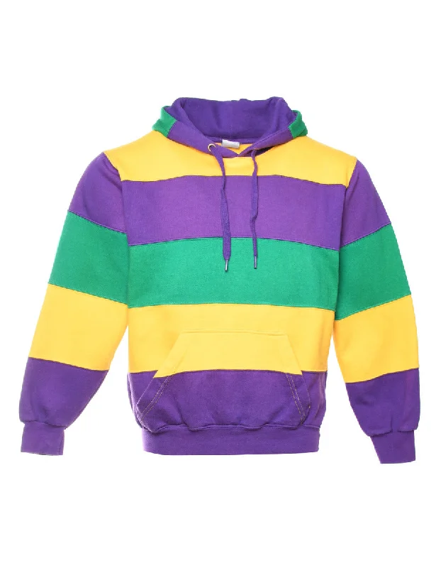 Colour Block Hooded Sweatshirt - M Hoodie Dress Longline Feminine