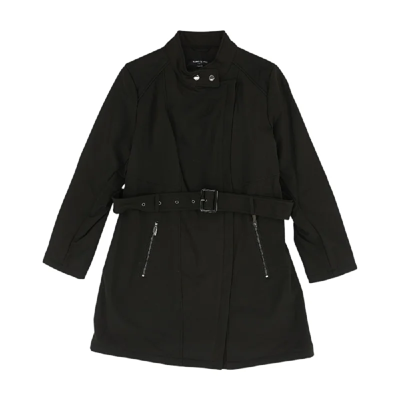Black Solid Coat Rayon Velvet Corduroy