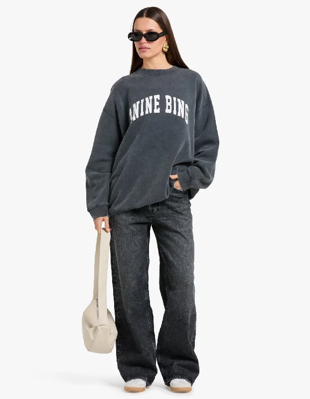 Tyler Sweatshirt - Washed Black Hoodie with Typography Text Message