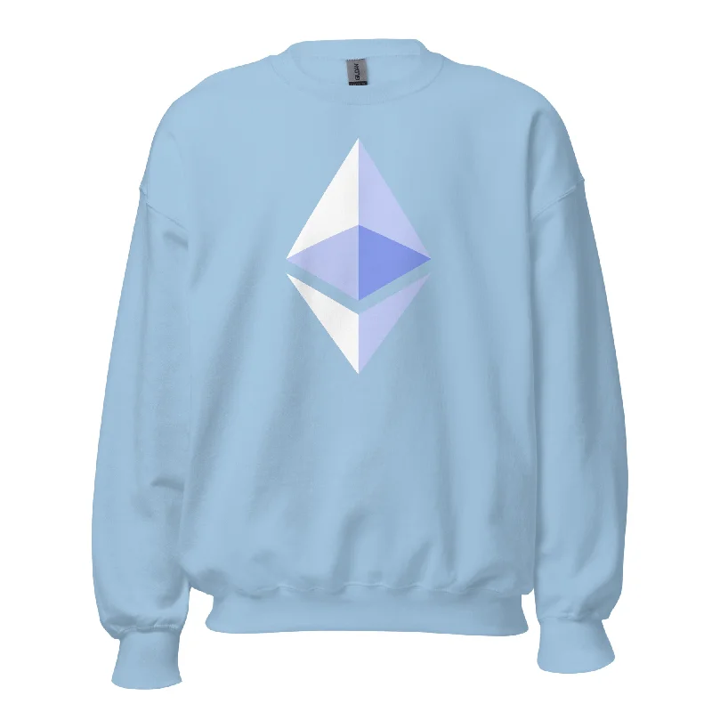 ETH Ethereum Cryptocurrency Symbol Sweatshirt Long Sleeve Pullover Chenille Soft Sweater ETH Ethereum Cryptocurrency Symbol Sweatshirt Long Sleeve Pullover Chenille Soft Sweater