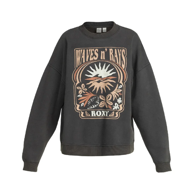 Roxy Lineup Pullover Sweatshirt Lantern Sleeve Elegant