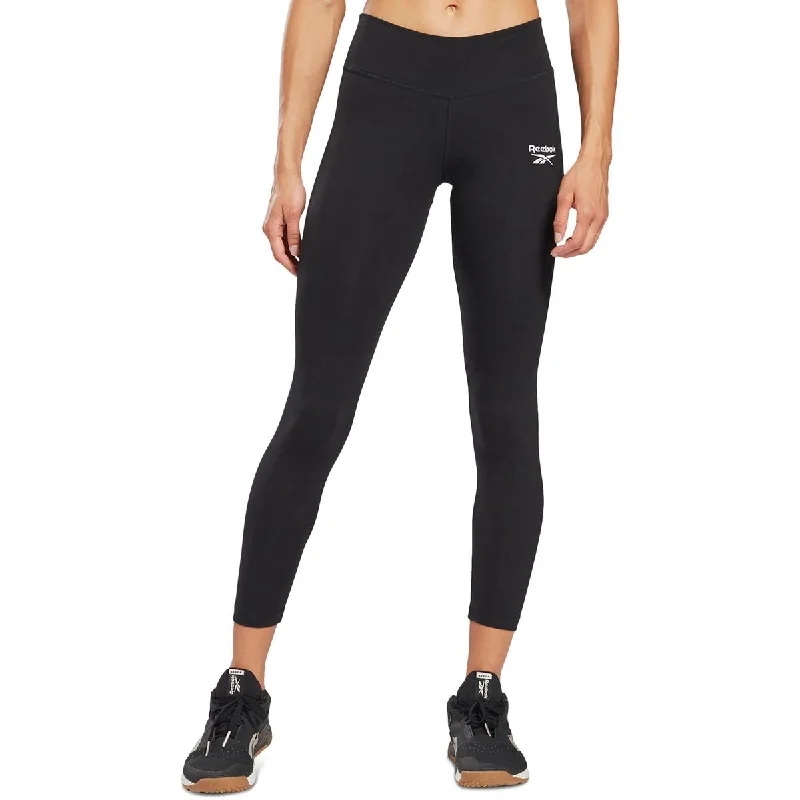 Reebok Womens Logo Cotton Leggings Comfortable Running Leggings