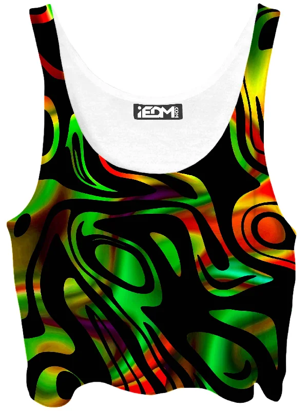Trippy Flow Crop Top Terry Blend Velvet Blend Canvas Blend