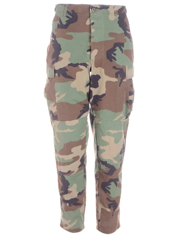 Label Cropped Jacob Tapered Army Trousers Trousers Denim Distressed