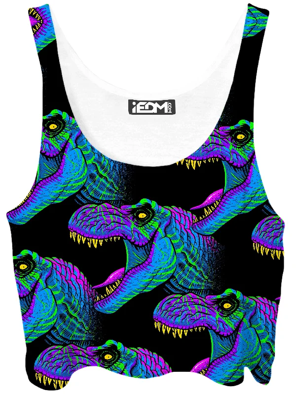 Jurassic Crop Top Elasticated Padded Insulated