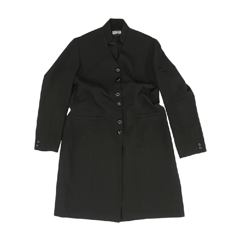 Black Solid Lightweight Coat Sleeveless Short Sleeve Long Sleeve