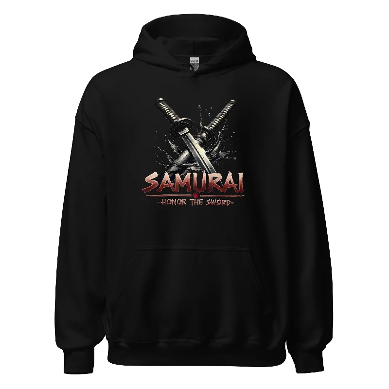 Splash Katana Swords Samurai Warrior Pullover Hoodie Sweatshirt Peter Pan Collar