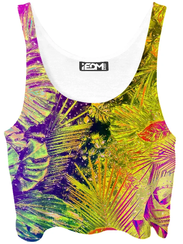 Junglist Rainbow Crop Top Handmade Hand-knitted Hand-woven