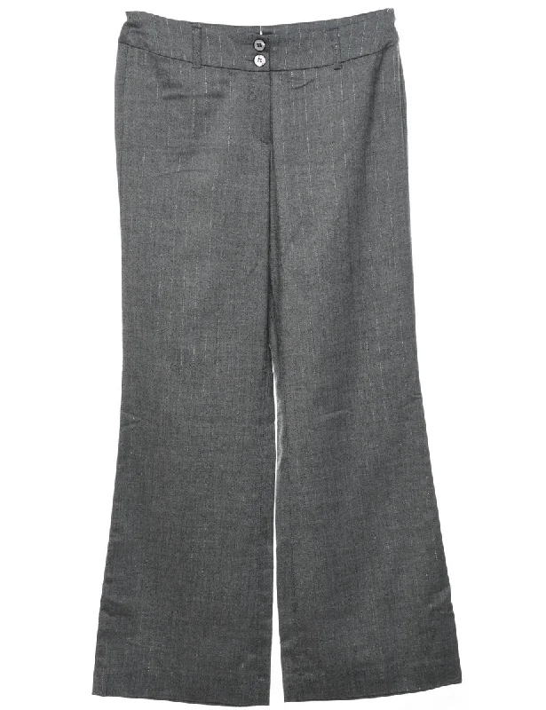 Dark Grey Striped Trousers - W30 L30 Trousers Bestseller Popular