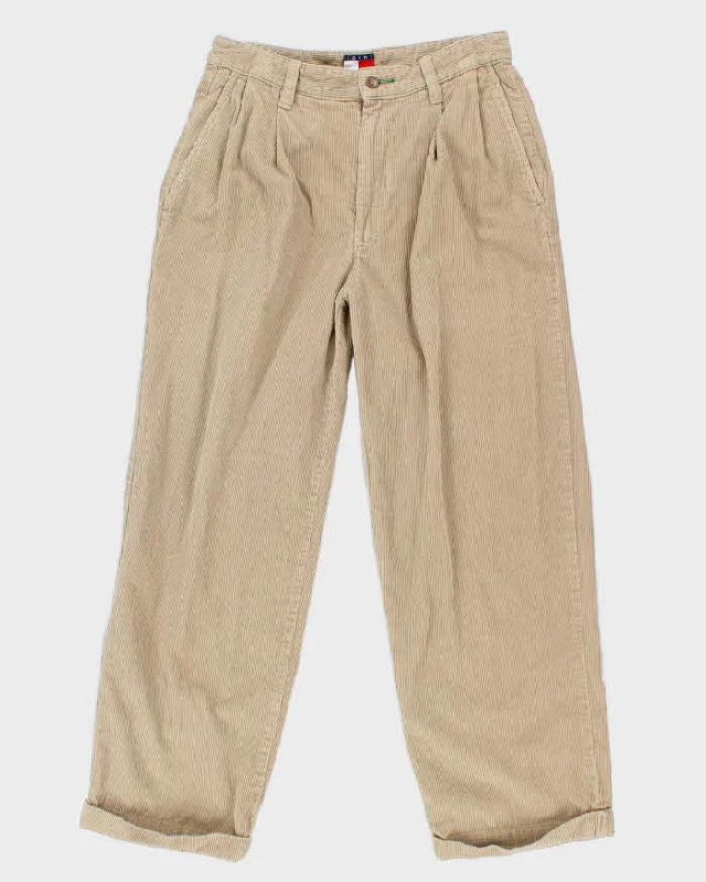 Vintage 90s Tommy Hilfiger Women's Cord Trousers - W30 L27 Trousers Solid Black