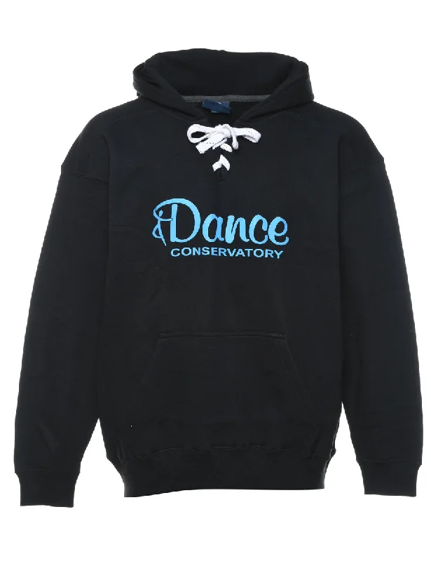 Black & Light Blue Printed Hoodie - L Hoodie with Elastic Waist Stretchable Comfortable Black & Light Blue Printed Hoodie - L Hoodie with Elastic Waist Stretchable Comfortable
