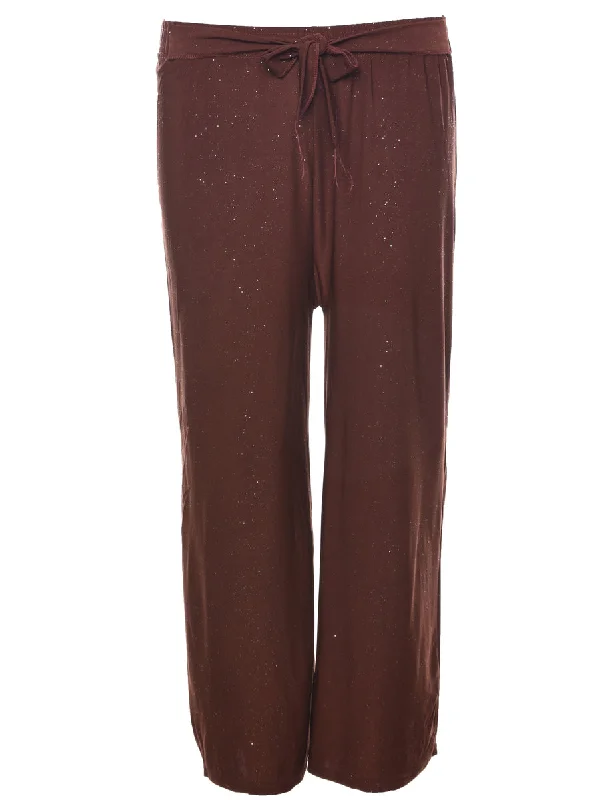 Dark Brown Trousers - W28 L22 Trousers Designer Luxury