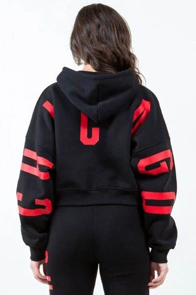 American Bazi Letter Graphic Long Sleeve Drawstring Cropped Hoodie Hoodie with Neon Bright Vibrant American Bazi Letter Graphic Long Sleeve Drawstring Cropped Hoodie Hoodie with Neon Bright Vibrant
