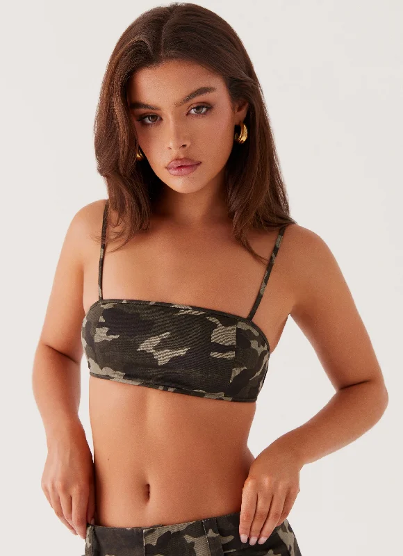 Underground Lust Crop Top - Camo Summer Crop Top Casual Short Sleeve